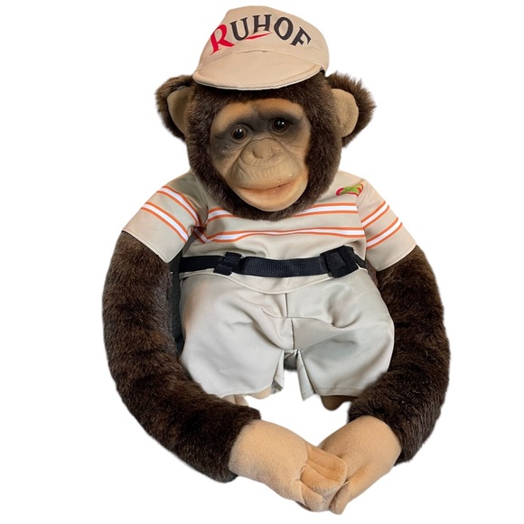 Chimp Puppet Ghostbuster Themed Biobuster Costumed Plush Monkey Velcro Realistic - Picture 3 of 16